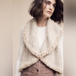 Anthropologie Sleeping on Snow Eida Faux Fur Trimmed Vest
